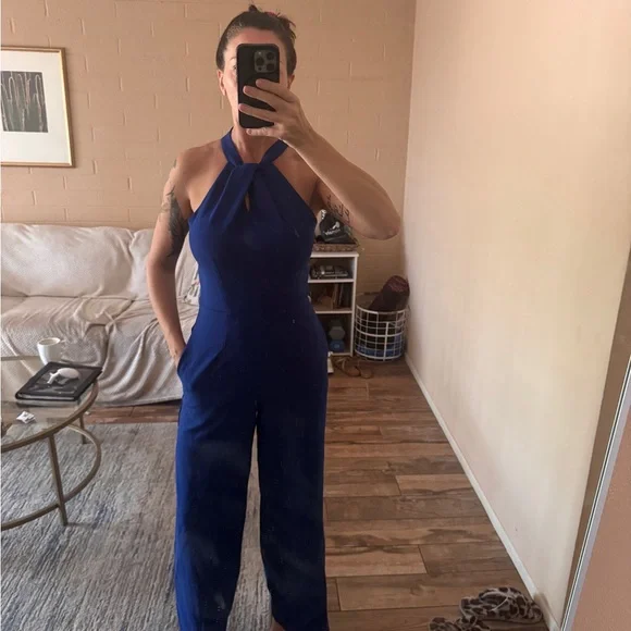Julia Jordan Cobalt Blue Halter Jumpsuit - Picture 8 of 8